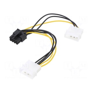 Cable: mains | Molex male x2,PCI-E 8pin female | 0.15m | V: SATA III
