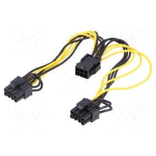 Cable: mains | PCI-E 6pin female,PCI-E 8pin female x2 | 0.15m