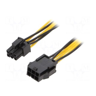 Cable: mains | PCIe 6pin male,PCIe 6pin female | 0.4m