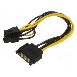 Cable: mains SATA | PCIe 8pin female,SATA 15pin male | 0.2m