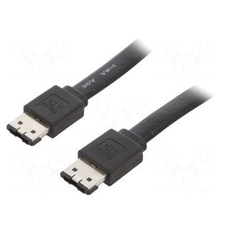 Cable: SATA | SATA plug,both sides | 0.5m | flat,SATA II | black
