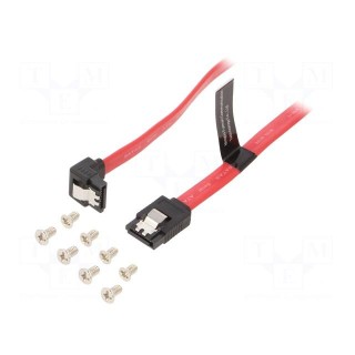 Cable: SATA | SATA plug,both sides | 0.5m | red | Core: Cu,tinned