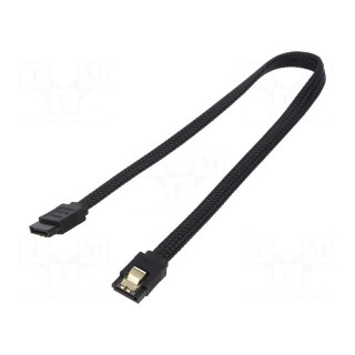 Cable: SATA | SATA plug,both sides | 0.5m | SATA III | black | 6Gbps