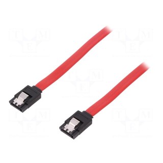 Cable: SATA | SATA plug,both sides | 500mm | red | Core: Cu | 26AWG