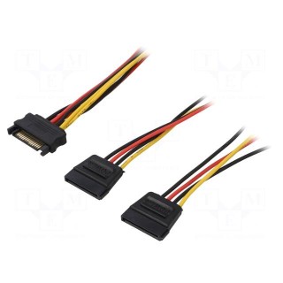 Cable: SATA | SATA plug,SATA L-Type plug x2 | 0.5m | V: SATA III