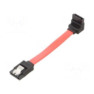 Cable: SATA | SATA plug,SATA plug angled | 0.1m | SATA III | red