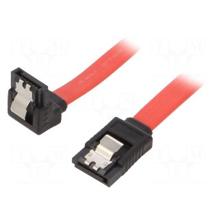 Cable: SATA | SATA plug,SATA plug angled | 0.3m | SATA III | red