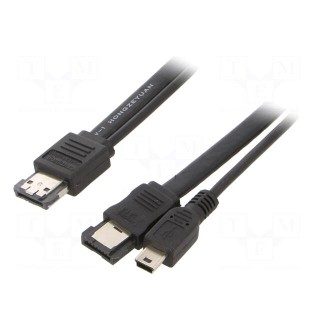 Cable: SATA | SATA plug,USB B mini plug,both sides | 1m | black