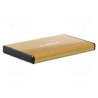 Hard discs housing: 2,5" | USB 3.0 | Enclos.mat: aluminium | golden