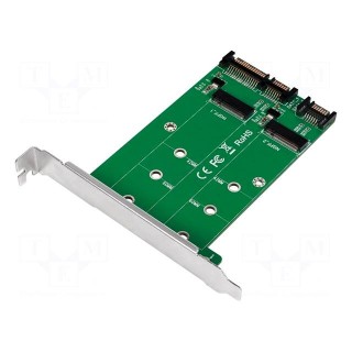 SATA to M.2 adapter | supports 2x SATA SSD | silver