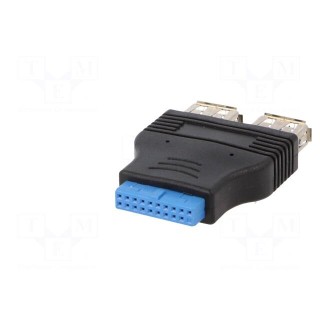 Transition: adapter | USB 3.0 19pin,USB A socket x2