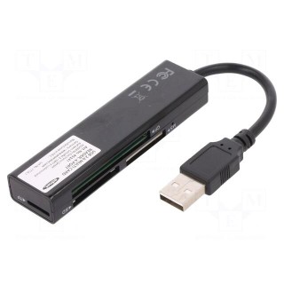 Card reader: memory | USB 2.0 | black | Communication: USB | 70mm