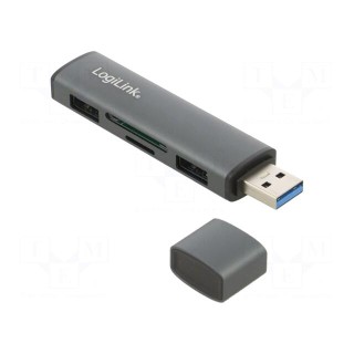 Hub USB | USB A socket x2,USB A plug | USB 3.2 | PnP | aluminium