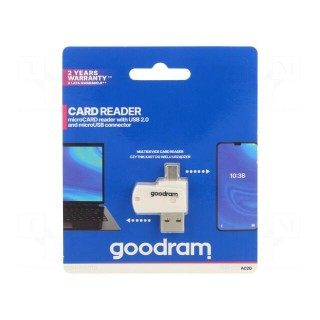 Card reader: memory | USB A plug,USB B micro plug | USB 2.0