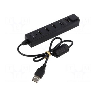 Hub USB | DC,USB A socket x7,USB A plug | USB 2.0 | PnP | 480Mbps