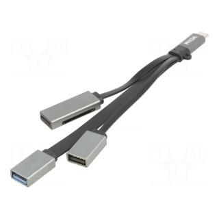 Hub USB | microSD,SD,USB A socket x2,USB C plug | OTG,USB 3.0