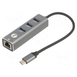 Hub USB | RJ45 socket,USB A socket x3,USB C plug | USB 3.0 | 5Gbps