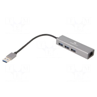 Hub USB | RJ45 socket,USB A socket x3,USB A plug | USB 3.0 | PnP