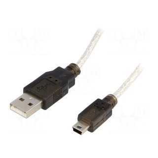 Hub USB | USB A socket x4,USB B mini plug | USB 2.0 | PnP,flat