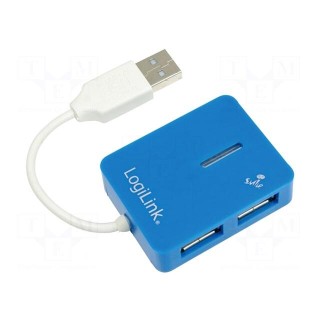 Hub USB | USB A socket x4,USB A plug | USB 2.0 | PnP | blue | 480Mbps
