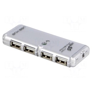 Hub USB | USB 1.1,USB 2.0 | white | Number of ports: 4 | 480Mbps
