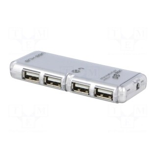 Hub USB | USB A socket x4,USB A plug | USB 2.0 | PnP | white | 480Mbps