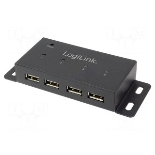 Hub USB | DC,USB A socket x4 | USB 2.0 | mounted on desktop,PnP