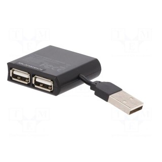 Hub USB | USB 2.0 | PnP and hot-plug | black | Number of ports: 4