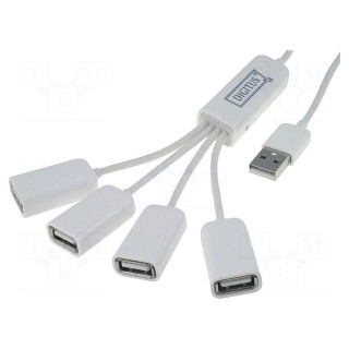 Hub USB | USB A socket x4,USB A plug | USB 2.0 | PnP and Hot Swap