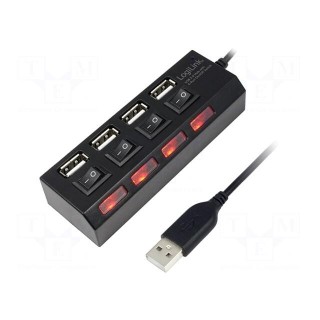 Hub USB | USB A socket x4,USB A plug | USB 2.0 | PnP | 480Mbps