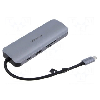 Hub USB | USB 3.0 | PnP | grey | Number of ports: 6 | 0.15m