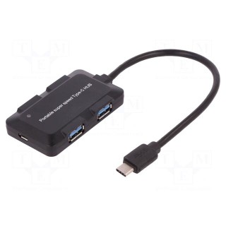 Hub USB | USB A 3.0 x4 | USB 3.0,USB 3.1 | black | Number of ports: 4