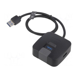Hub USB | USB A socket x4,USB A plug | USB 2.0,USB 3.0 | PnP | black