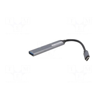 Hub USB | USB A socket x4,USB C plug | USB 2.0,USB 3.1 | grey