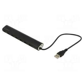 Hub USB | USB A socket x7,USB A plug | USB 2.0 | black | 0.3m