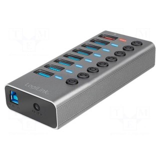Hub USB | USB A socket x8,USB B socket | USB 3.2 | silver | 5Gbps