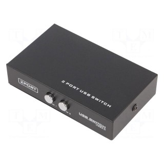 Switch | USB A socket,USB B socket x2 | USB 2.0 | black