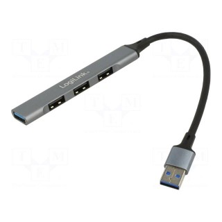 Hub USB | USB A socket x4,USB A plug | USB 3.0 | PnP | grey | 5Gbps