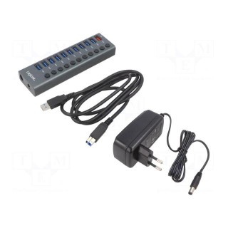 Hub USB | USB A socket x11,USB B socket | USB 3.2 | silver | 5Gbps