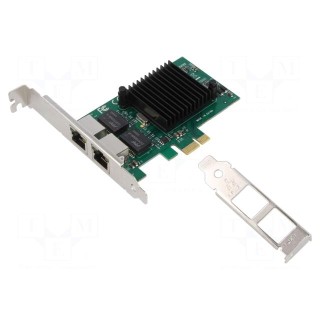 PC extension card: PCIe | PCIe,RJ45 socket x2 | 1Gbps | 0÷55°C