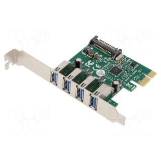 PC extension card: PCI-Express | USB A socket x4 | USB 3.0 | 5Gbps