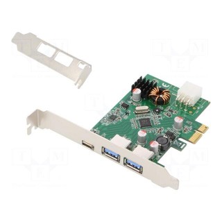 PC extension card: PCIe | PCIe,USB A socket x2,USB C socket