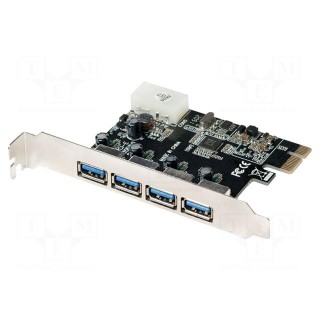 PC extension card: PCIe | RJ45 socket x4 | USB 3.0