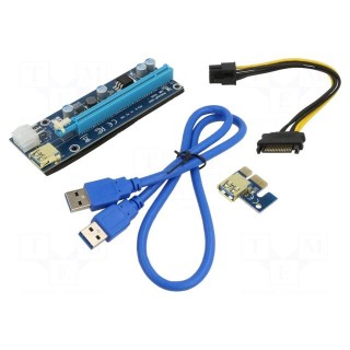 Riser | USB 3.0 | blue | Application: Bitcoin Miner | 600mm