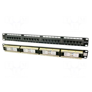 Patch panel | black | RJ45 | Number of ports: 24 | Cat: 6