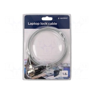 Security wire | silver | Features: key protection | 1.8m