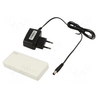 Switch Gigabit Ethernet | white | DC,WAN: RJ45 socket x8