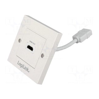 Wall socket | white | HDMI | Mounting: wall mount | No.of sockets: 1