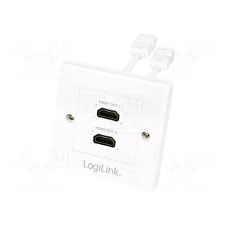 Wall socket | white | HDMI socket x4 | wall mount | No.of sockets: 2