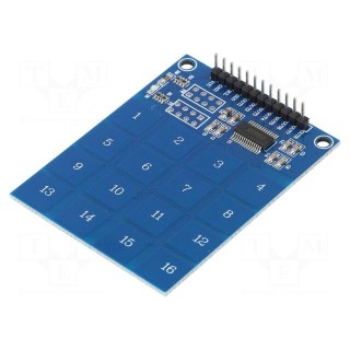 Sensor: touch | capacitive | Channels: 16 | IC: TTP229 | 2.4÷5.5VDC